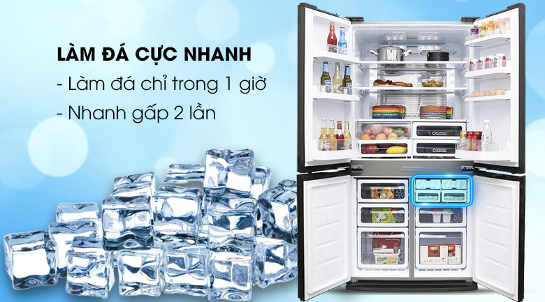 Làm đá nhanh  - Tủ lạnh Sharp SJ-FX680V-ST