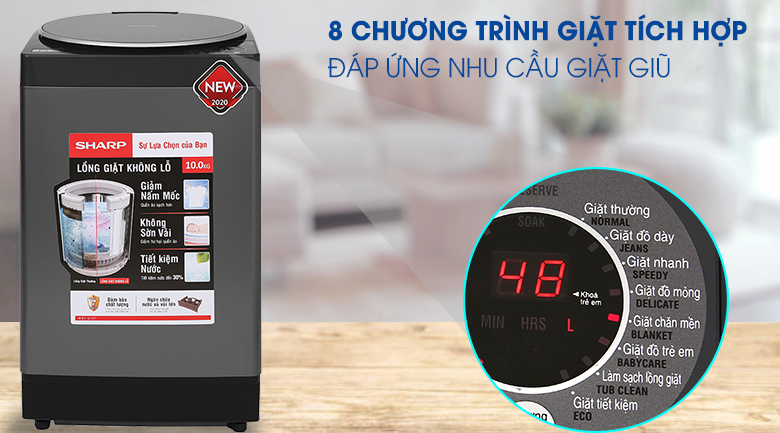 Máy giặt Sharp 10 kg ES-W100PV-H Mới 2020