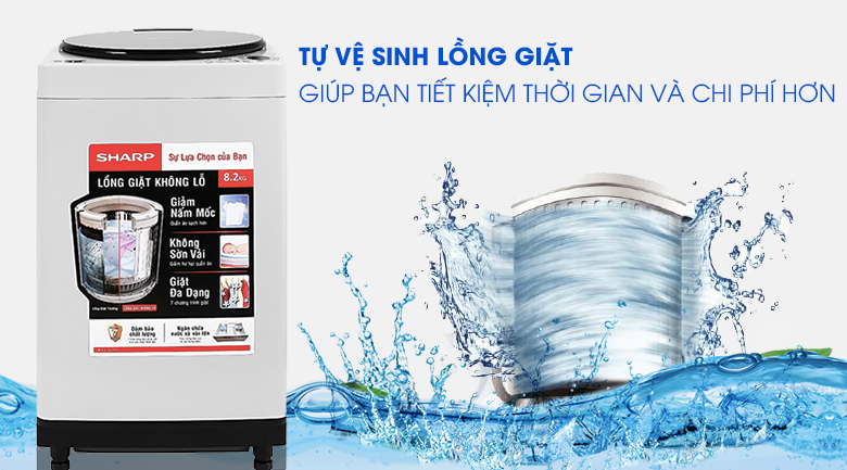 Máy giặt Sharp 8.2 kg ES-W82GV-H