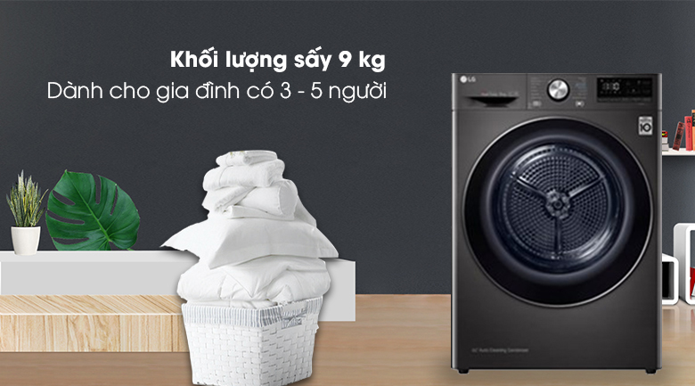 Máy sấy LG 9 Kg DVHP09B