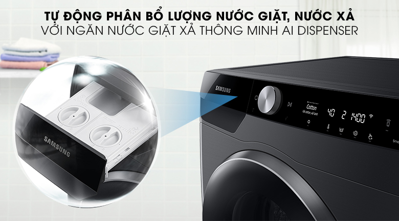 Máy giặt Samsung AI Inverter 9kg WW90TP44DSB