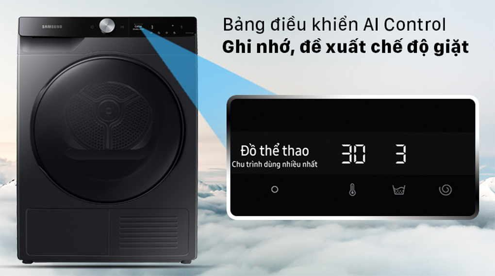 Máy sấy bơm nhiệt Samsung Inverter 9 Kg DV90T7240BB