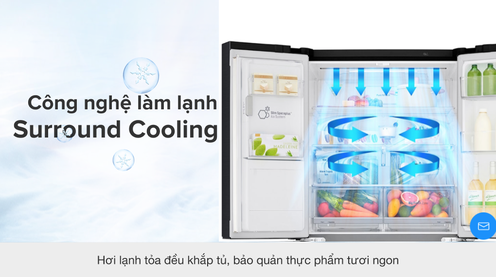 Tủ lạnh LG Inverter 494 lít GR-D22MB