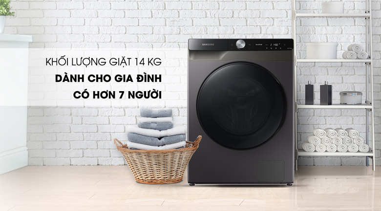 Máy giặt sấy Samsung AI Inverter 14kg WD14TP44DSB