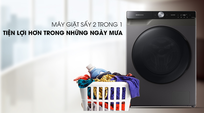 Máy giặt sấy Samsung AI Inverter 14kg WD14TP44DSB
