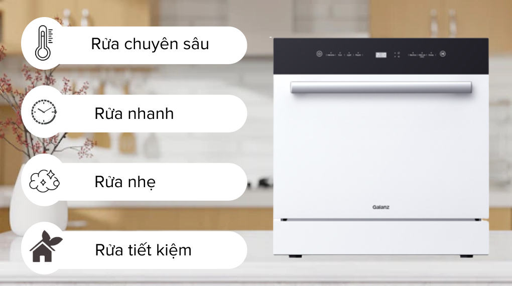 Máy rửa chén mini có sấy Galanz W8A2Q1-0E1(W)