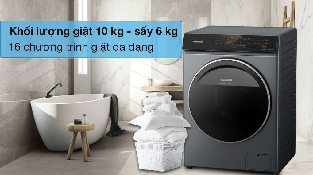 Máy giặt sấy Panasonic Inverter 10 kg NA-S106FC1LV