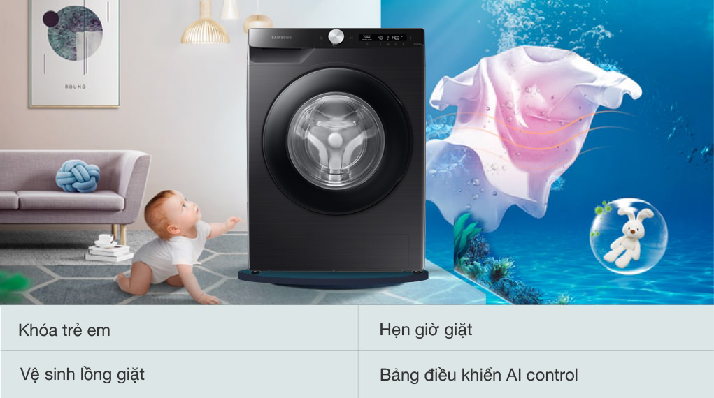 Máy giặt Samsung Inverter 13 kg WW13T504DAB