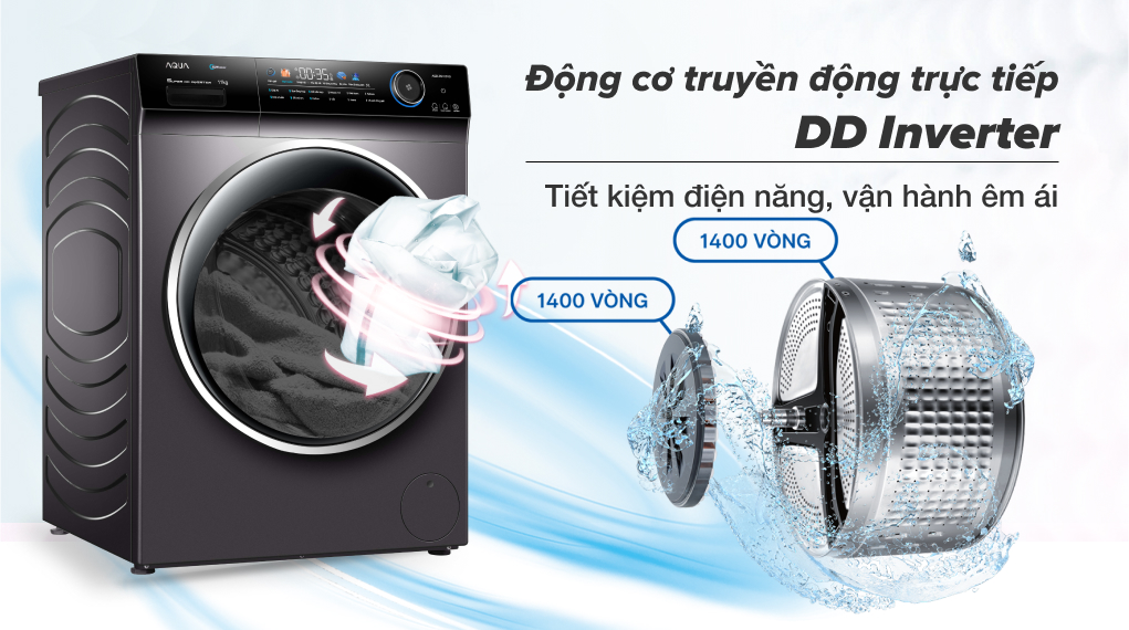 Máy giặt Aqua Inverter 10 kg AQD-DD1001G PS