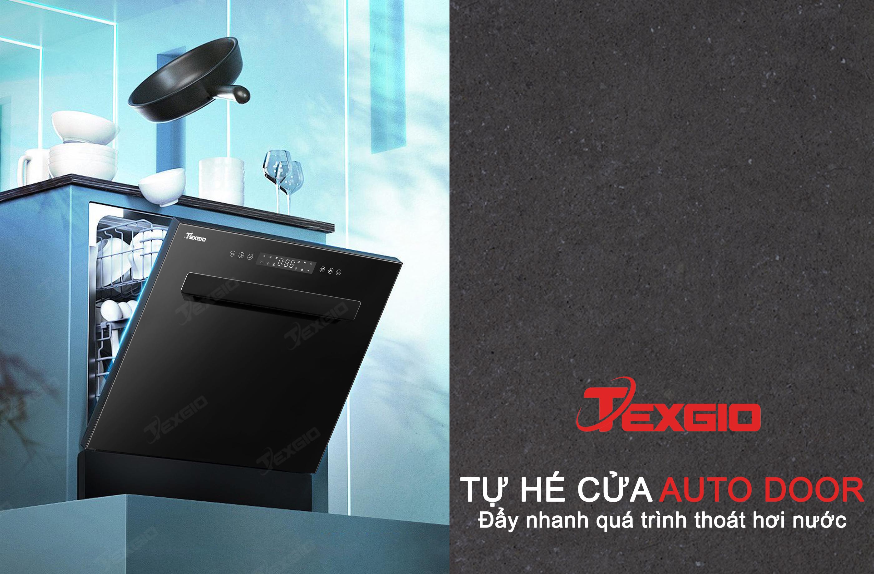 Máy rửa bát Texgio WIFI 11 Bộ TGWFD78GB - Tự Động Hé Cửa