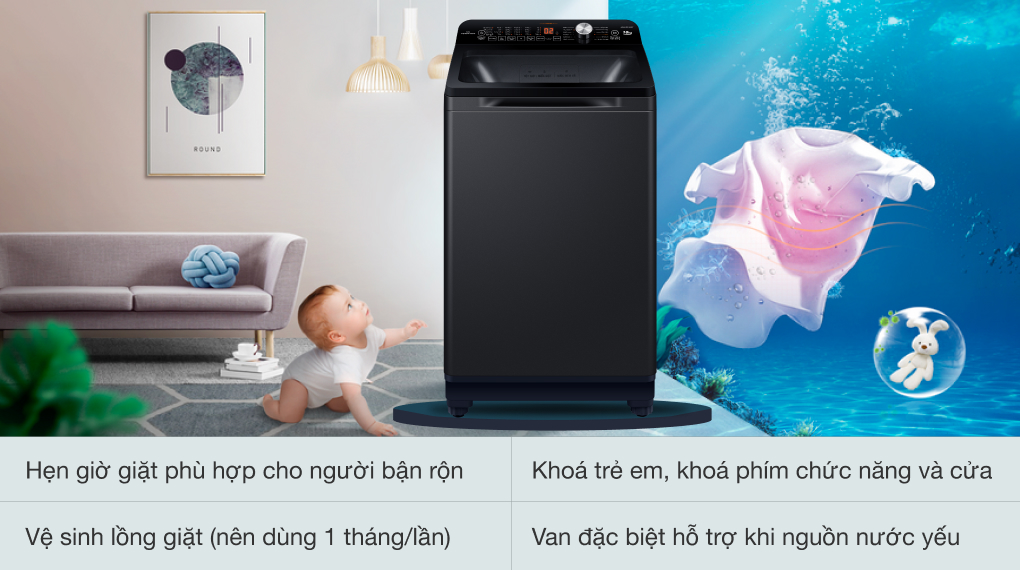 Máy giặt Aqua 10 KG AQW-DR101GT BK