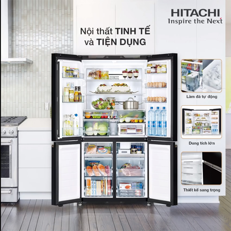 Tủ lạnh Hitachi Inverter 569 lít R-WB640VGV0X (MGW)