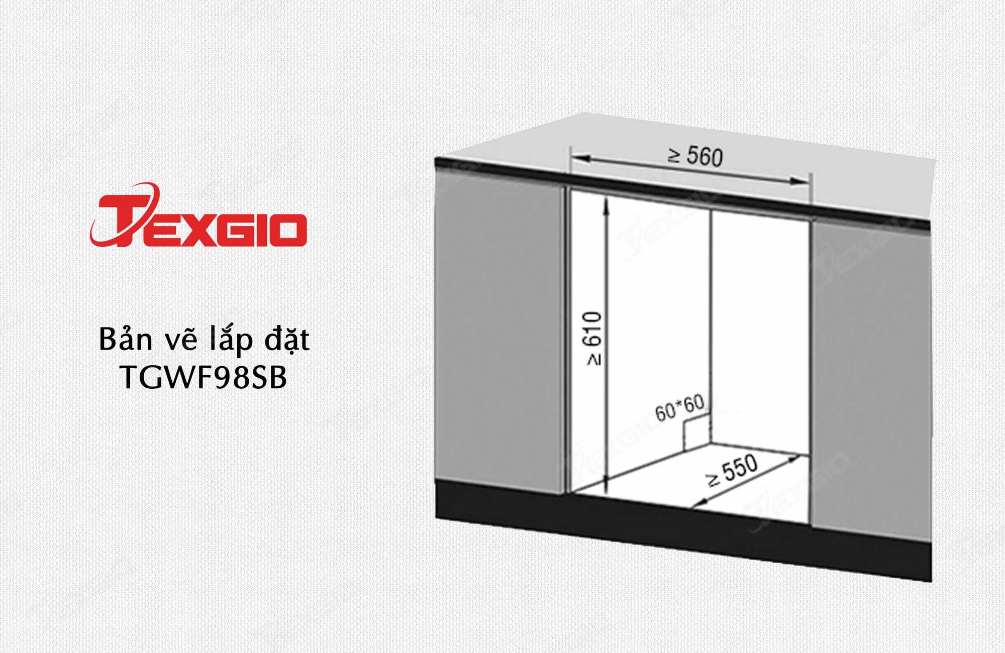 Máy rửa bát Texgio WIFI 11 Bộ TGWF98SB - Diệt Khuẩn UV