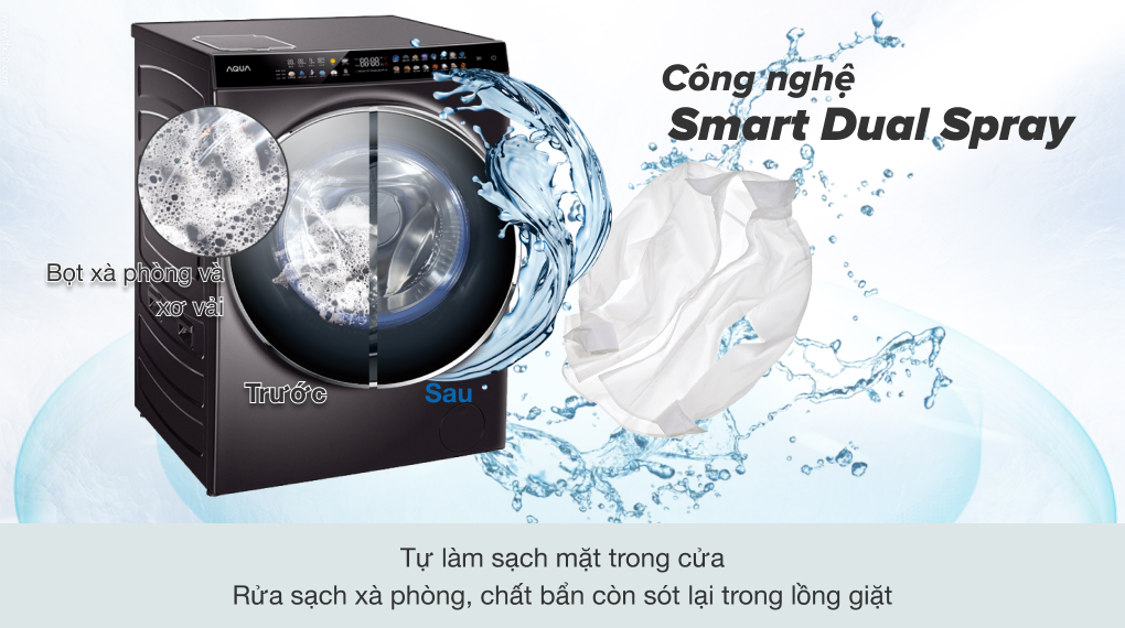 Máy giặt sấy Aqua Inverter 15 Kg AQD-DH1500G PP