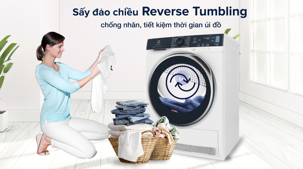 Máy sấy bơm nhiệt Electrolux 9 kg EDH903R9WB