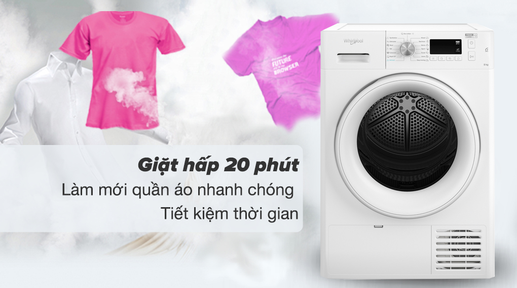 Máy sấy ngưng tụ Whirlpool 8 kg FFTCM118XB EE