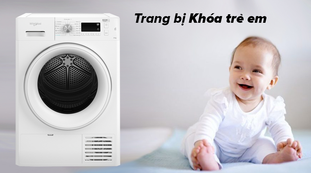 Máy sấy ngưng tụ Whirlpool 8 kg FFTCM118XB EE