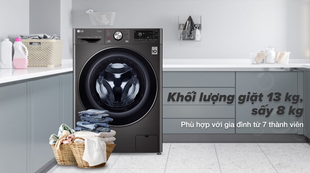 Máy giặt sấy LG Inverter 13 kg FV1413H3BA