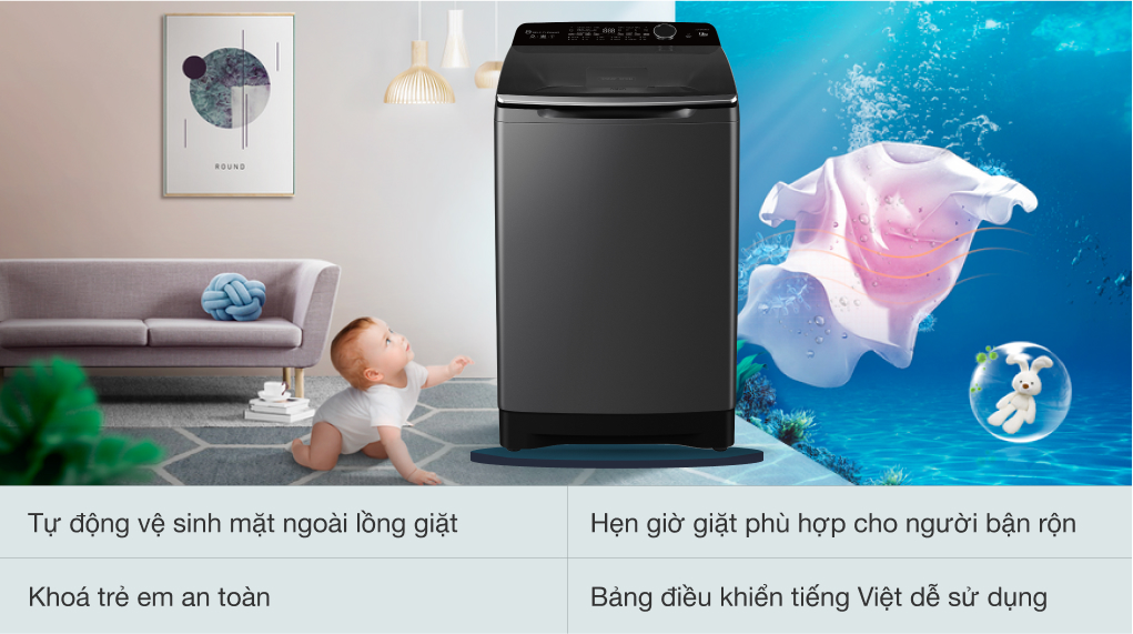 Máy giặt Aqua Inverter 13 kg AQW- DR130UGT PS