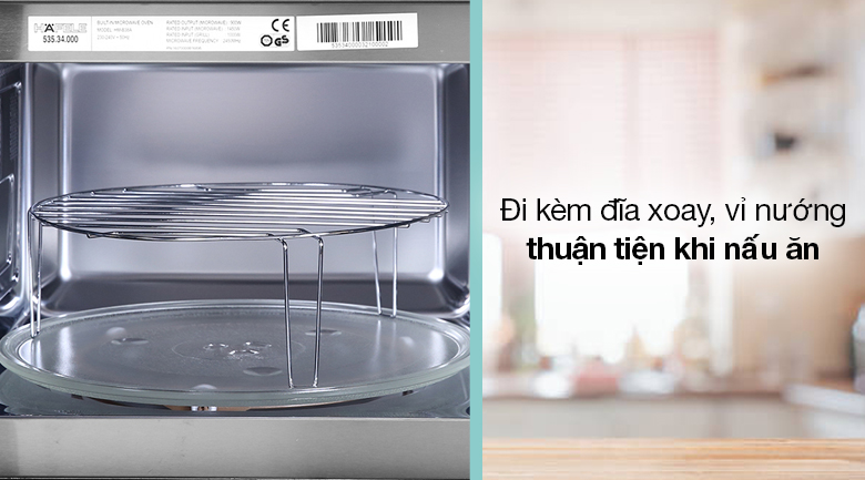Lò vi sóng có nướng lắp âm Hafele HM-B38A (535.34.000) 25 lít
