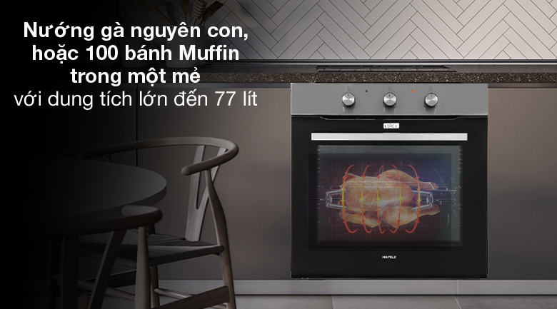 Lò nướng lắp âm Hafele HO-K60C (535.62.591) 77 lít