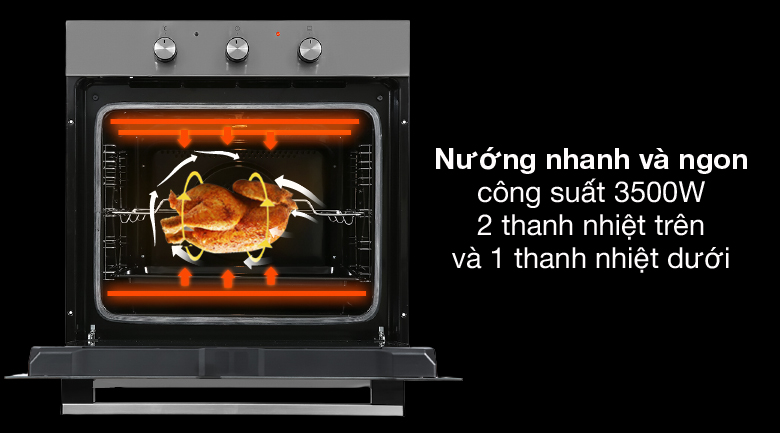 Lò nướng lắp âm Hafele HO-K60C (535.62.591) 77 lít