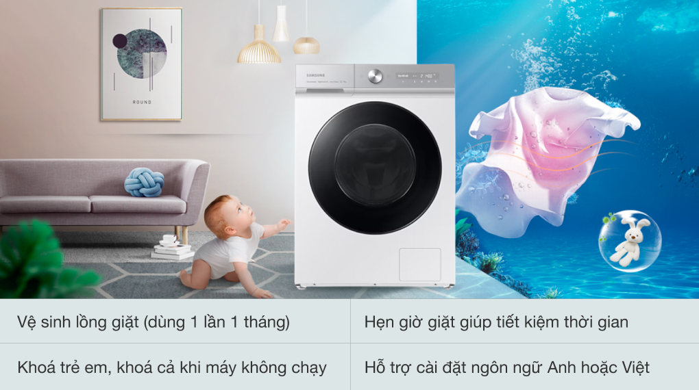 Máy giặt Samsung Inverter 14 kg WW14BB944DGHSV