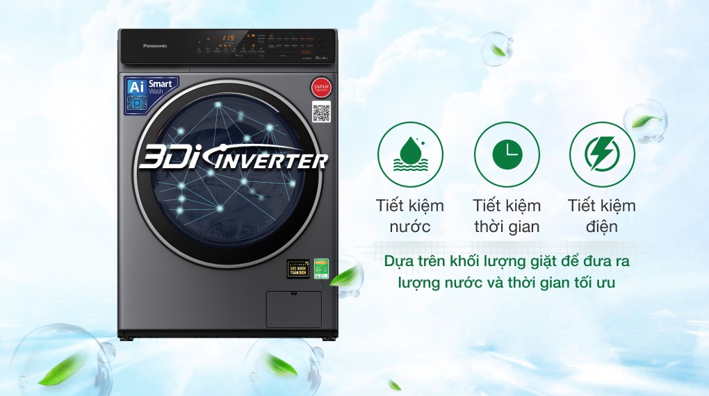Máy giặt sấy Panasonic Inverter giặt 9 kg NA-S96FC1LVT