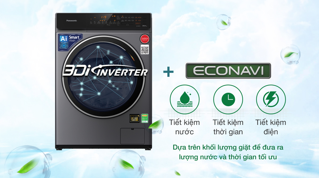 Máy giặt Panasonic Inverter giặt 9.5 kg NA-V95FC1LVT