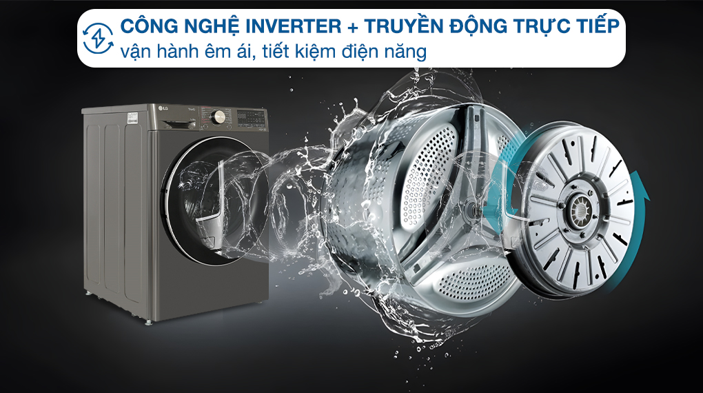 Máy giặt sấy LG Inverter giặt 14 kg - sấy 8 kg FV1414H3BA