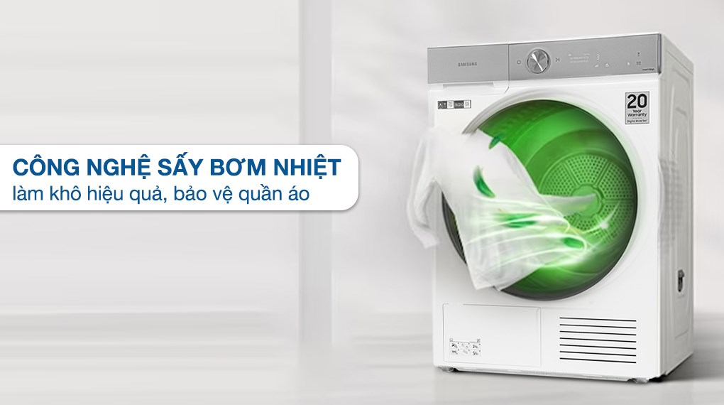 Máy sấy bơm nhiệt Samsung Bespoke AI 9 kg DV90BB9440GH