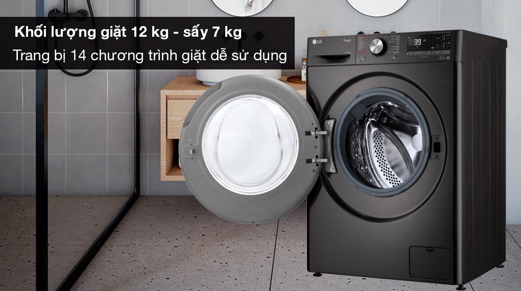 Máy giặt sấy LG Inverter giặt 12 kg - sấy 7 kg FV1412H3BA