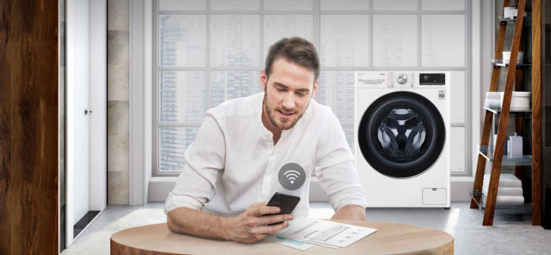Máy giặt sấy LG Inverter 10kg FV1410D4W1
