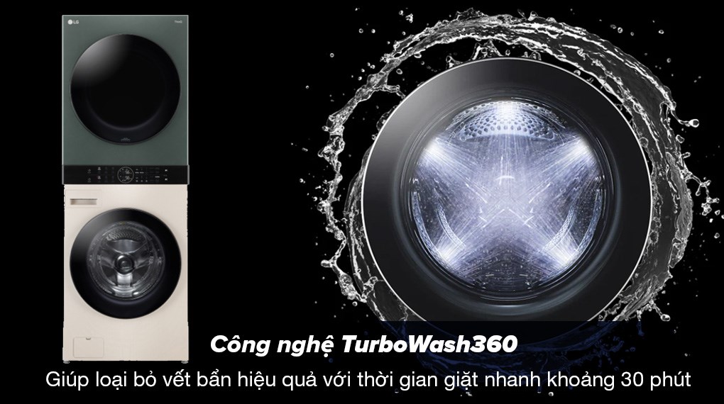 Tháp giặt sấy LG Inverter giặt 25 kg - sấy 17 kg WT2517NHEG
