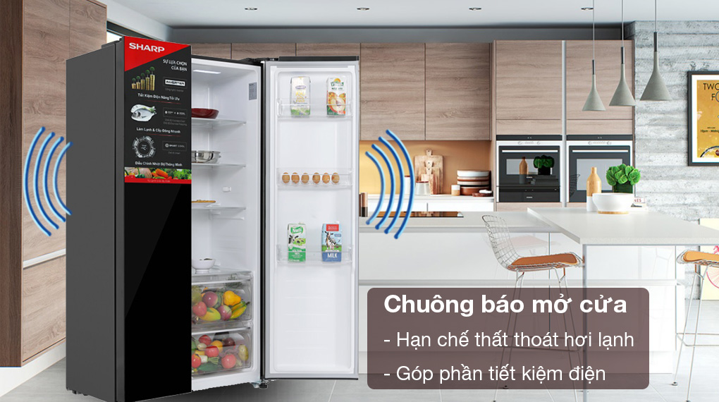 Tủ lạnh Sharp Inverter 442 lít SJ-SBX440VG-BK