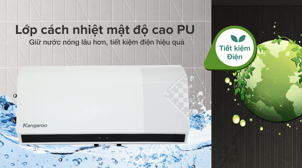 Máy nước nóng gián tiếp Kangaroo 22 lít 2500W KG79A2 - Lớp cách nhiệt mật độ cao PU