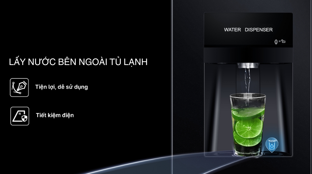 Tủ lạnh Aqua Inverter 550 lít Side By Side AQR-S612XA(WCB) - Tiện ích