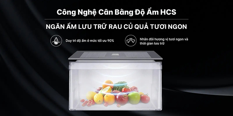 Tủ lạnh SBS Aqua Inverter 646 lít AQR-S682XA(BL) ngăn rau giữ ẩm