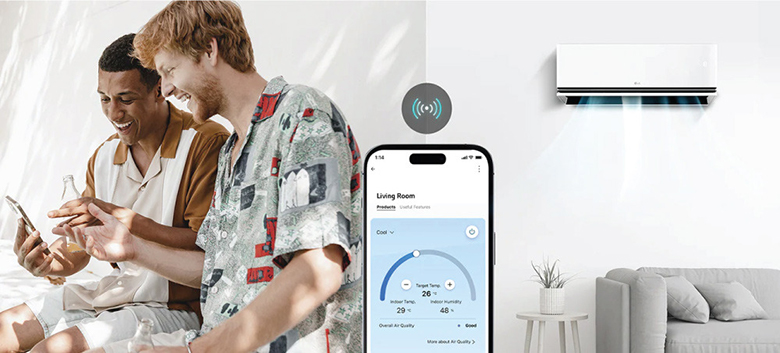 Điều hòa LG Inverter AI Air 2 chiều 9000 BTU IDH09M1 - Điều khiển qua điện thoại