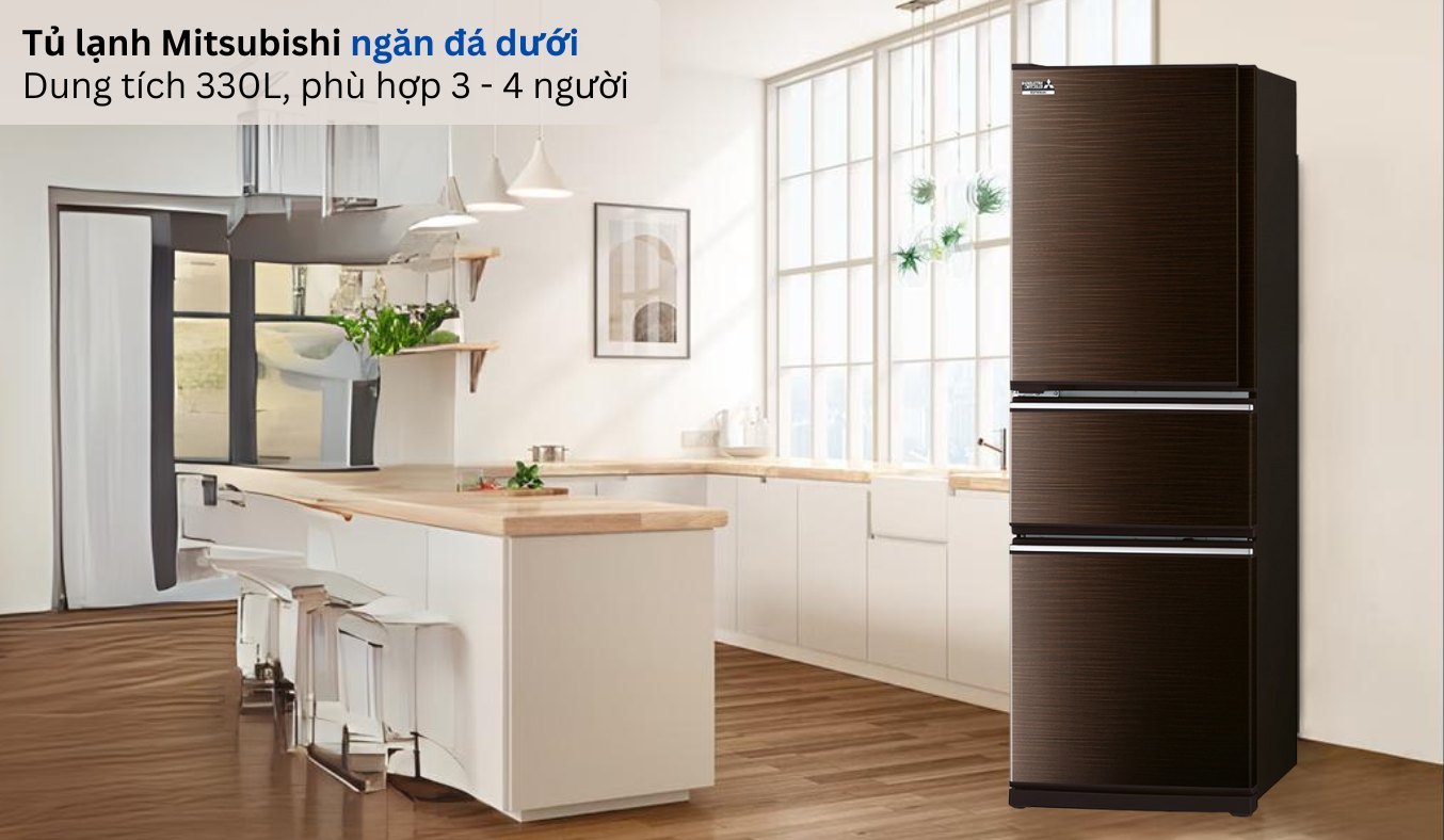Tủ lạnh Mitsubishi Electric Inverter 330 lít MR-CX41ER-BRW-V