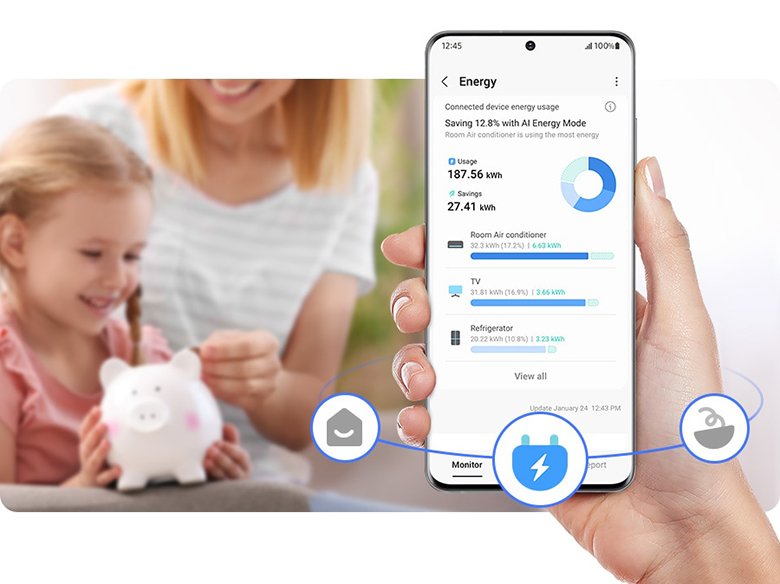 Tủ lạnh Samsung Inverter 578 lít RS57DG410EB4SV - Điều khiển dễ dàng qua ứng dụng SmartThings