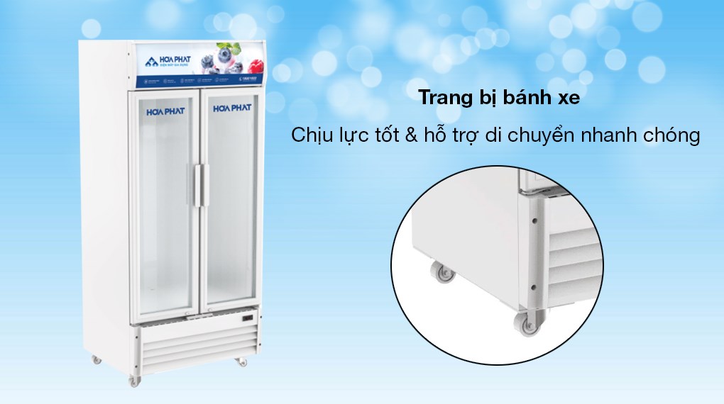 Tủ mát Hòa Phát Inverter 526 lít HSR D8526 - Bánh xe chịu lực tốt, hỗ trợ di chuyển
