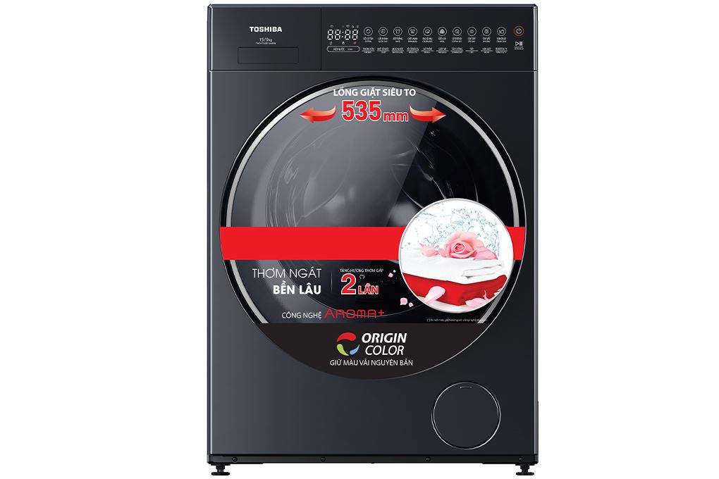 Máy giặt sấy Toshiba Inverter giặt 15 kg - sấy 9 kg TWD-T35BP160MWV(MG)